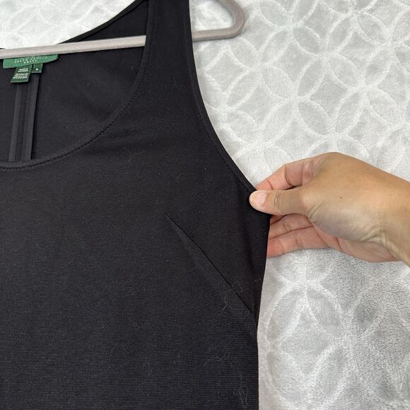 LRL Ralph Lauren Matching Set 8 Black Shift Dress Jacket Stretch Minimal Career - Picture 13 of 16